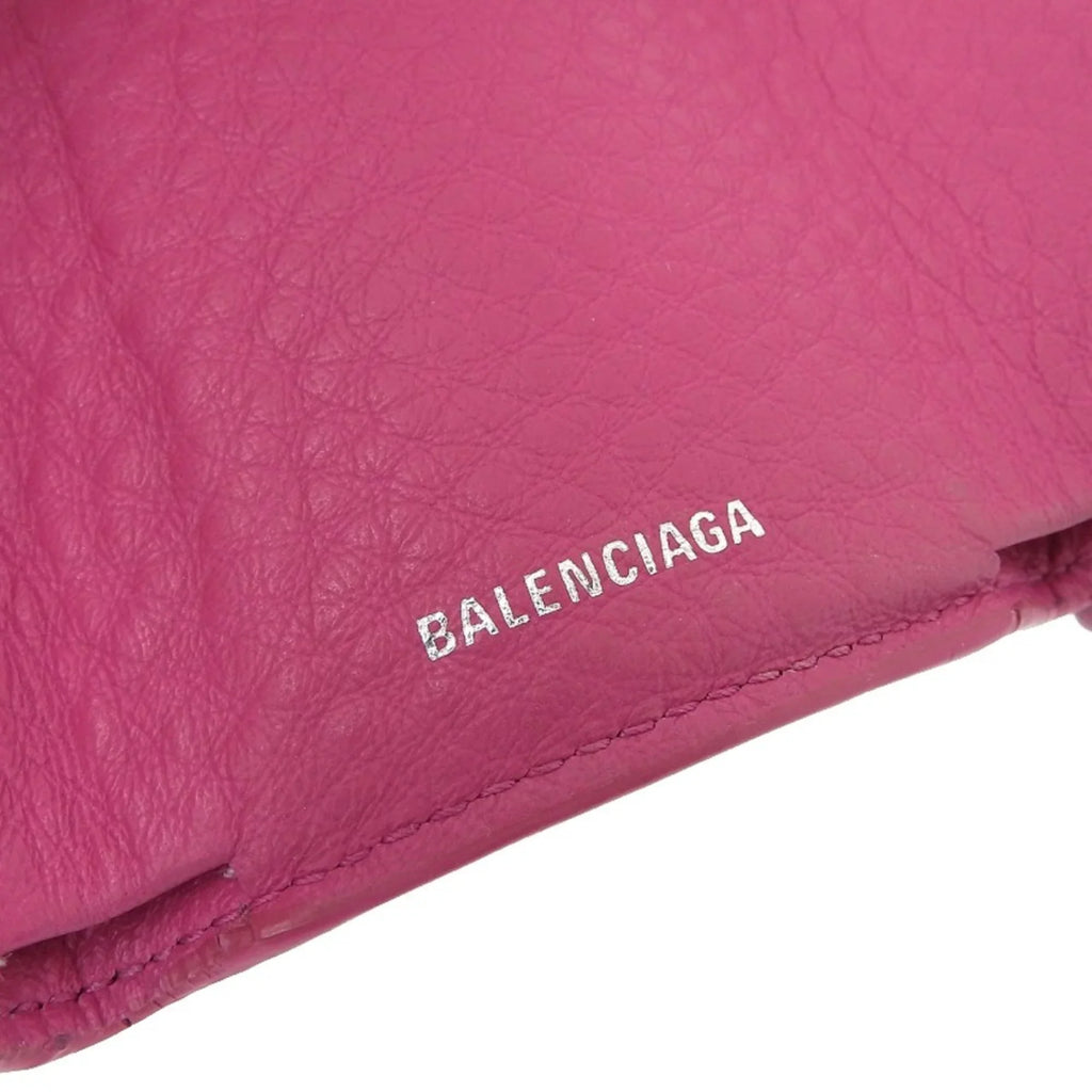 hook wallet (Good) BALENCIAGA paper tri-fold Balenciaga leather mini Pre-Owned with pink 391446