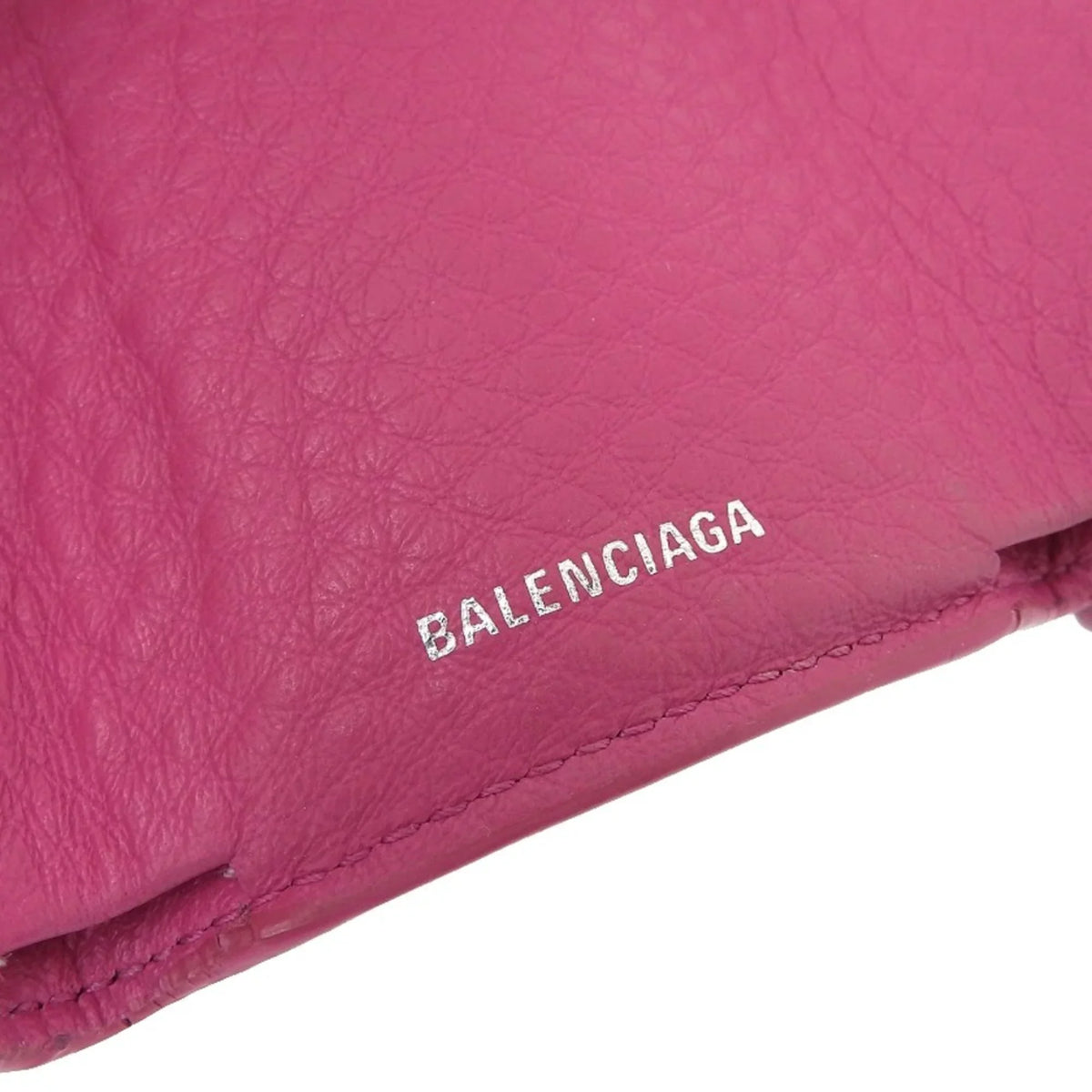 hook wallet (Good) BALENCIAGA paper tri-fold Balenciaga leather mini Pre-Owned with pink 391446