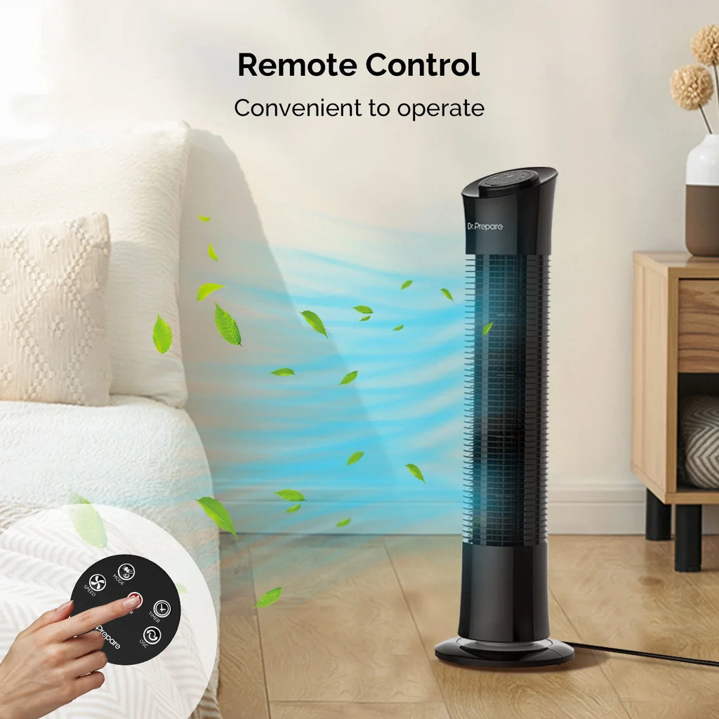 Fans Tower Fan，Portable 30’’ Oscillation Timer Dr. for Speeds/7.5h Home/Office Prepare Floor Stand w/Remote/3
