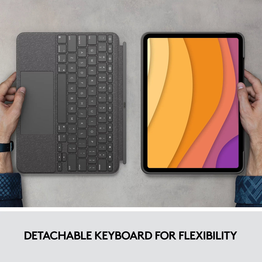 5th Restored Touch (4th, gen Air 2022) Keyboard Case, 2020, iPad (Refurbished) - Combo Oxford Gray Logitech