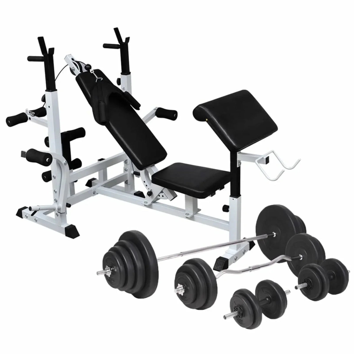 Set with Dumbbell Barbell Aibecy Weight and Bench 264.6 Weight Rack, lb