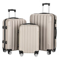 Luggage Set Wheels on Champagne Carry Suitcase(20/24/28), Lock Piece 3 Capri Spinner Luggage