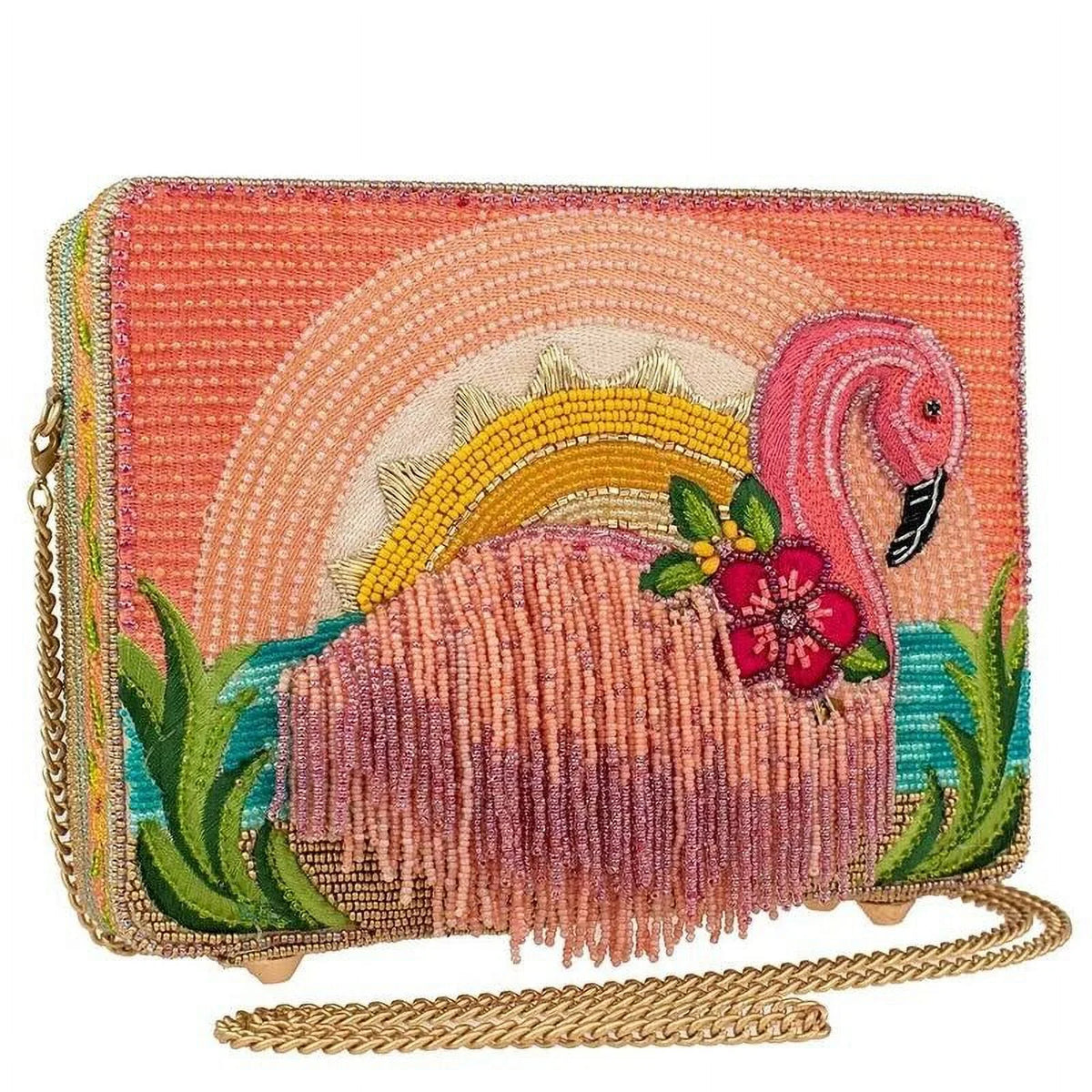 Handbag Bag Frances Multi New Flamingo Mary Crossbody Tropics Beaded Pink