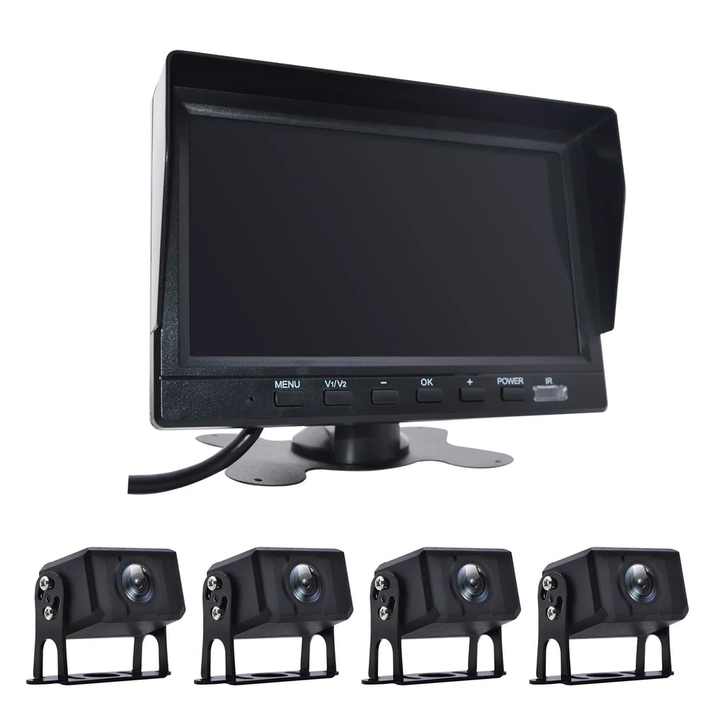 Bus+4 Driving Truck Video DVR Rear Recorder View Backup Monitor 7" RV Camera for