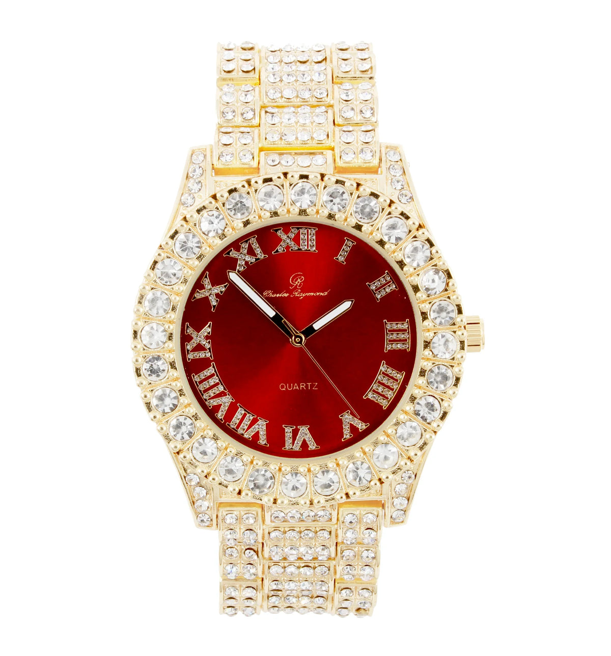 with ZZ Out - on Gold with Matching - Wristwatch Rolly Sets Blinged Charles Out Bling'ed Hip Iced Blast! Raymond Necklace Ice - Looks Sets and Zig Red Out Hop Necklace Trim Zag Band
