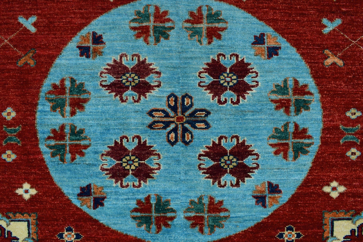 Red/Lt. 13'8" x Roselyn Rug, 9'11" Blue Aria