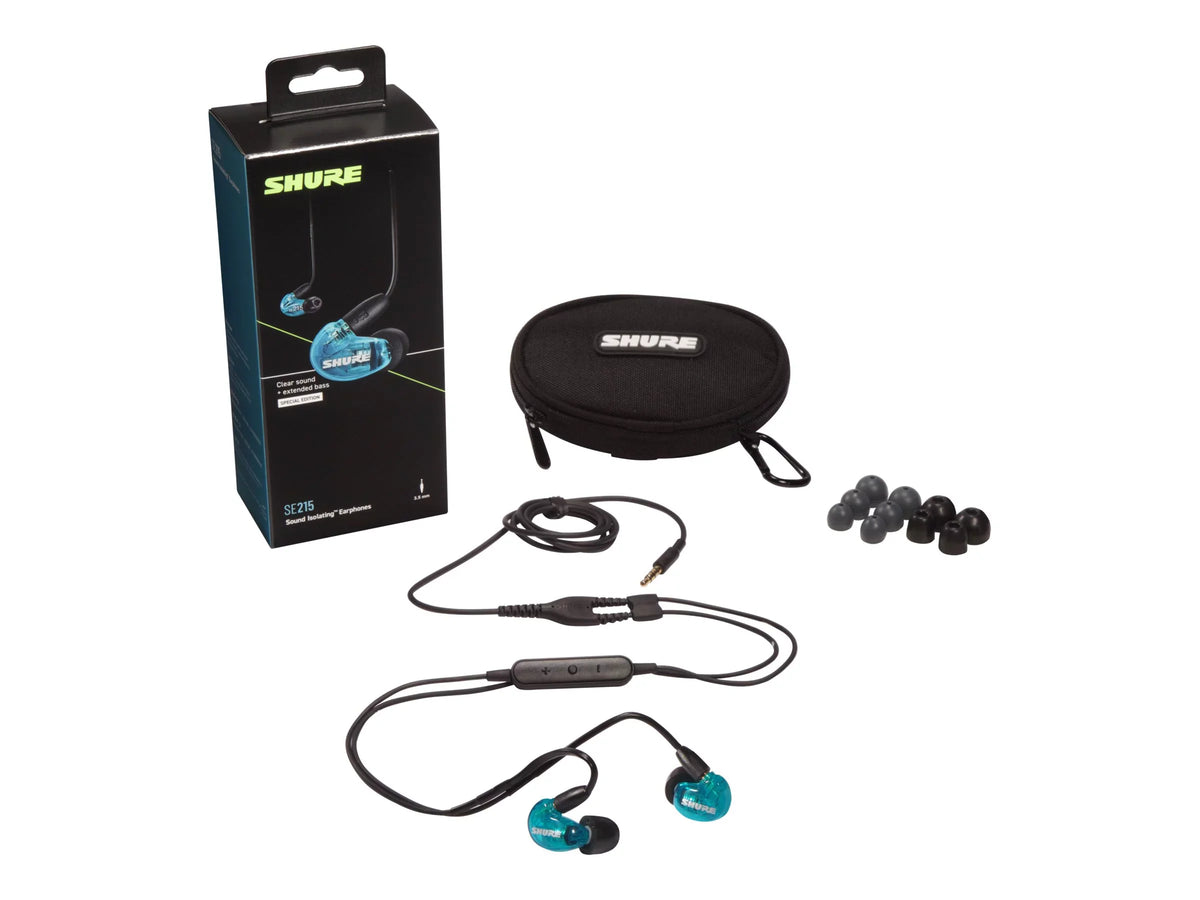 mm - jack - isolating wired - earphones with Blue - SE215 blue - 3.5 Special Isolating - in-ear Shure mic noise Sound Edition -