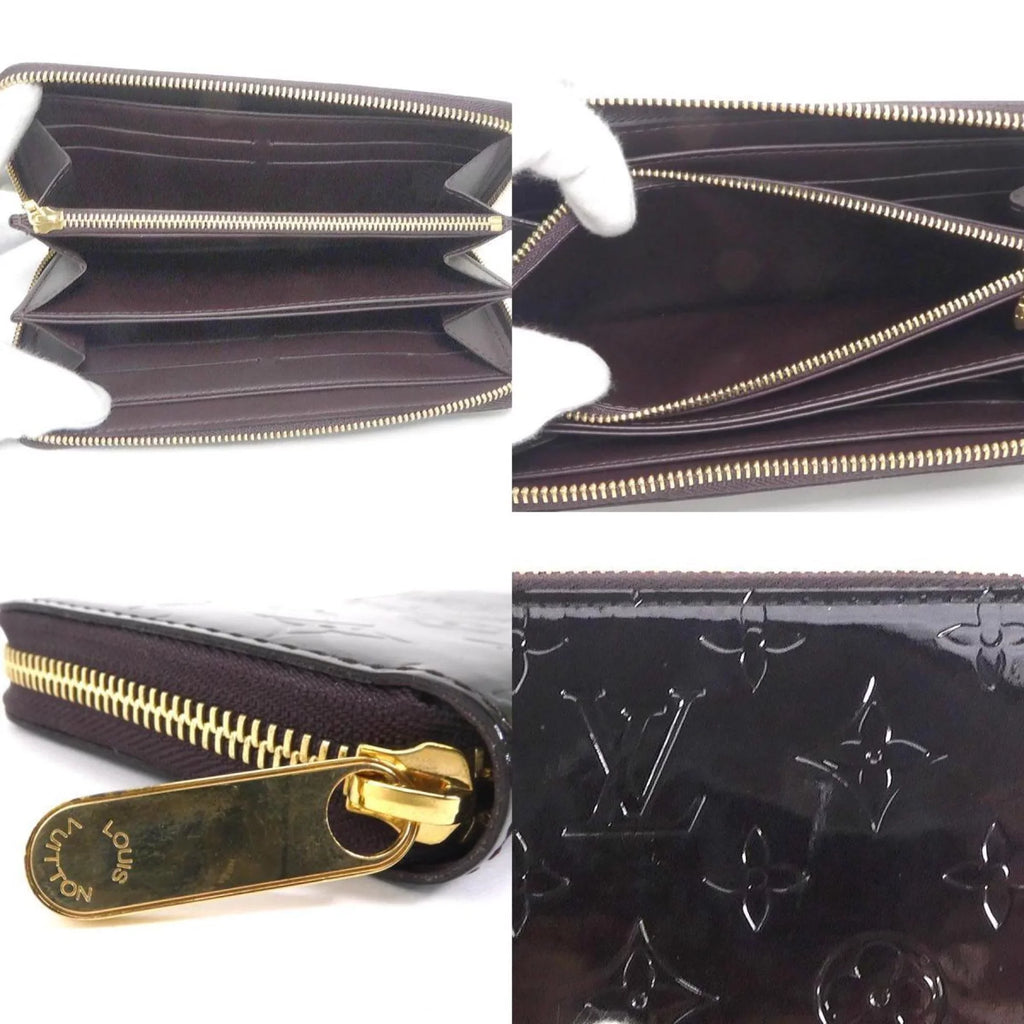 Wallet M93522 Unisex Zipper Verni Monogram Zippy Long (Good) Pre-Owned LOUIS Amaranto Vuitton Louis Round VUITTON