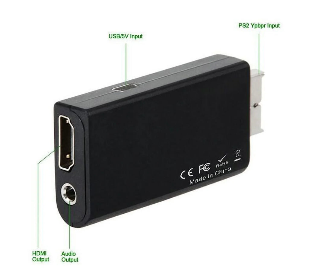 PS2 HDMI 5-Packs Output HDMI Power Converter + Audio Video Adapter HD USB Cable to