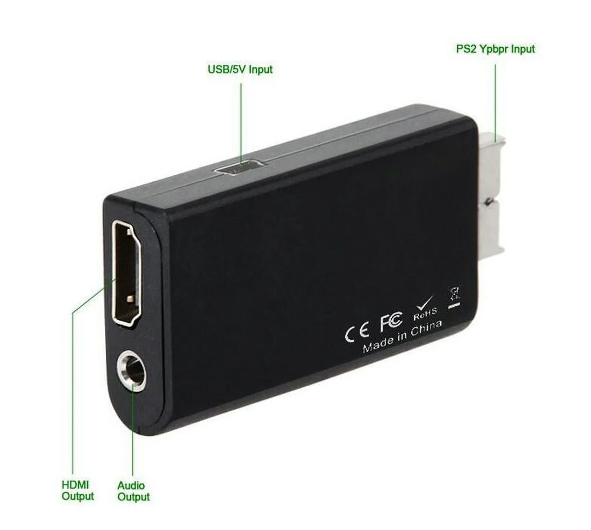 PS2 HDMI 5-Packs Output HDMI Power Converter + Audio Video Adapter HD USB Cable to