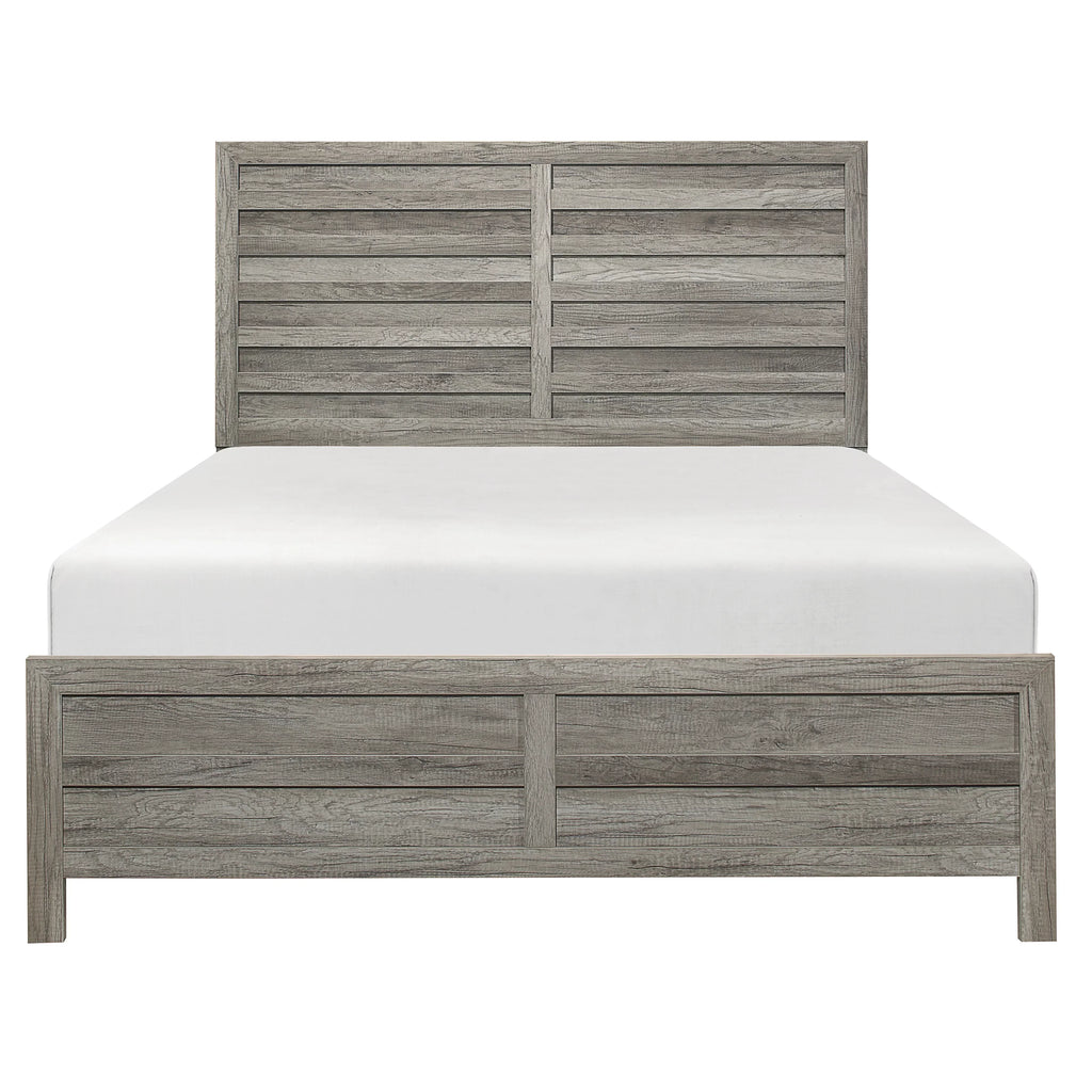 Finish Furniture Bedroom Style Bed Gray King Classic Rusticated Size 1pc Eastern Weathered