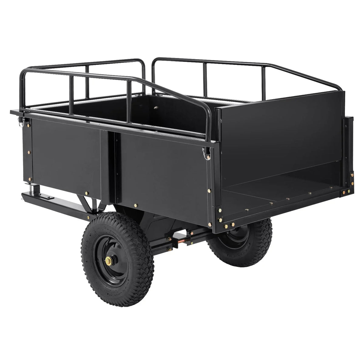 Dump VEVOR Utility 15 Garden Steel for Cubic Cart ATV Feet Mower Heavy Lawn with 750lb Capacity, Riding Trailer, Duty Trailer Tractor