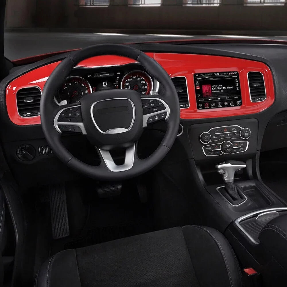 Charger Center 2015-2022,Red Trim Board Covers for Interior Console Dodge Dash CheroCar