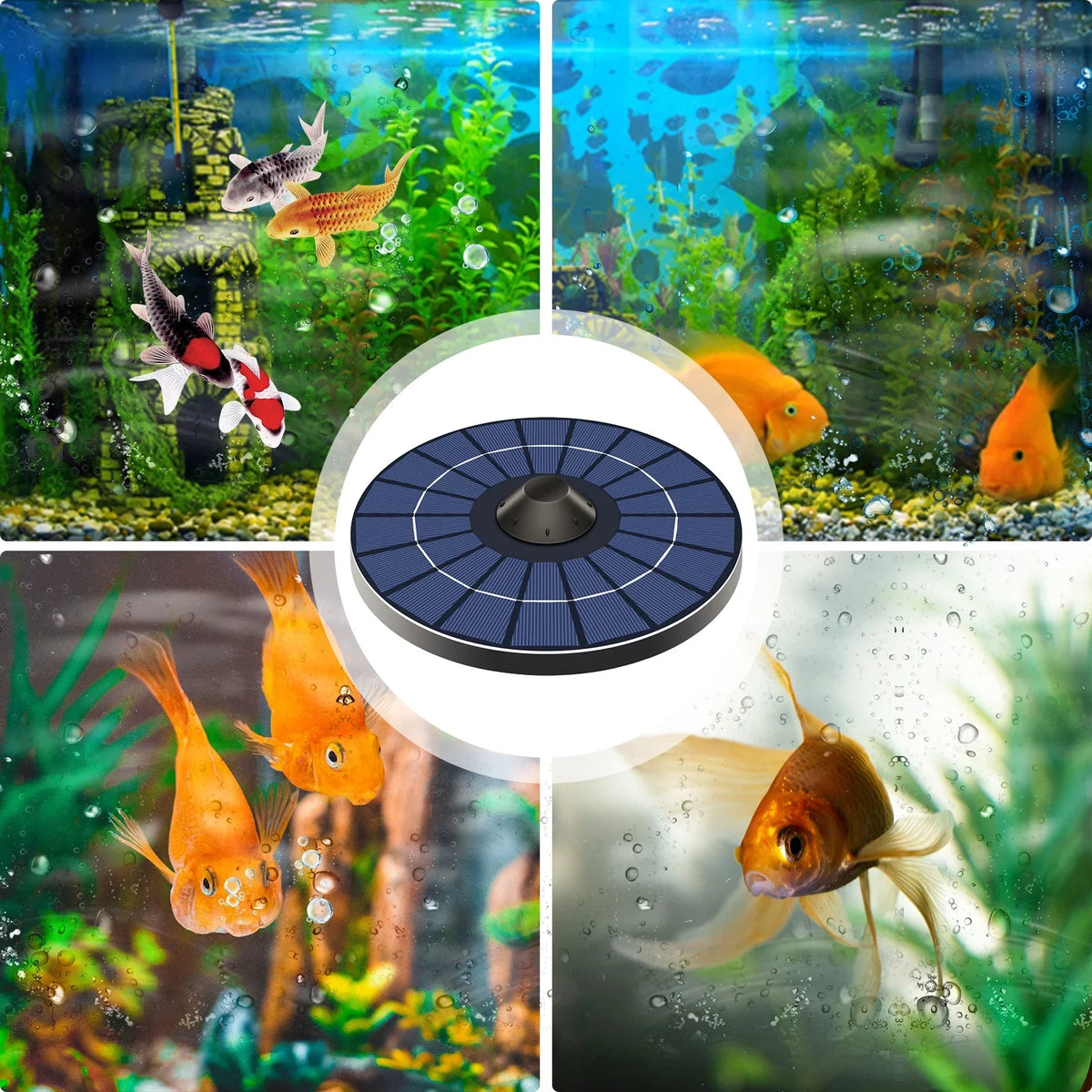 Stone With Pond Air Bubble Pond Aerator Tank Hose Fountain Birdbath for Pond Solar Aerator Pump and Circulation Small Oxygenator Fish