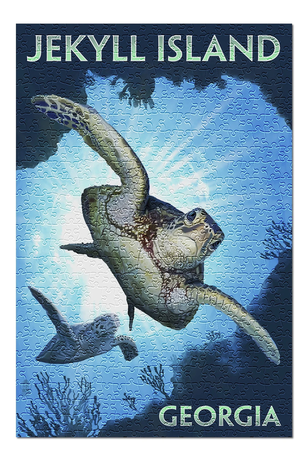in Sea Made USA) Piece Jigsaw Family, Diving Turtle Georgia, Premium and inches, 500 for Island, Adults (19x27 Jekyll Puzzle