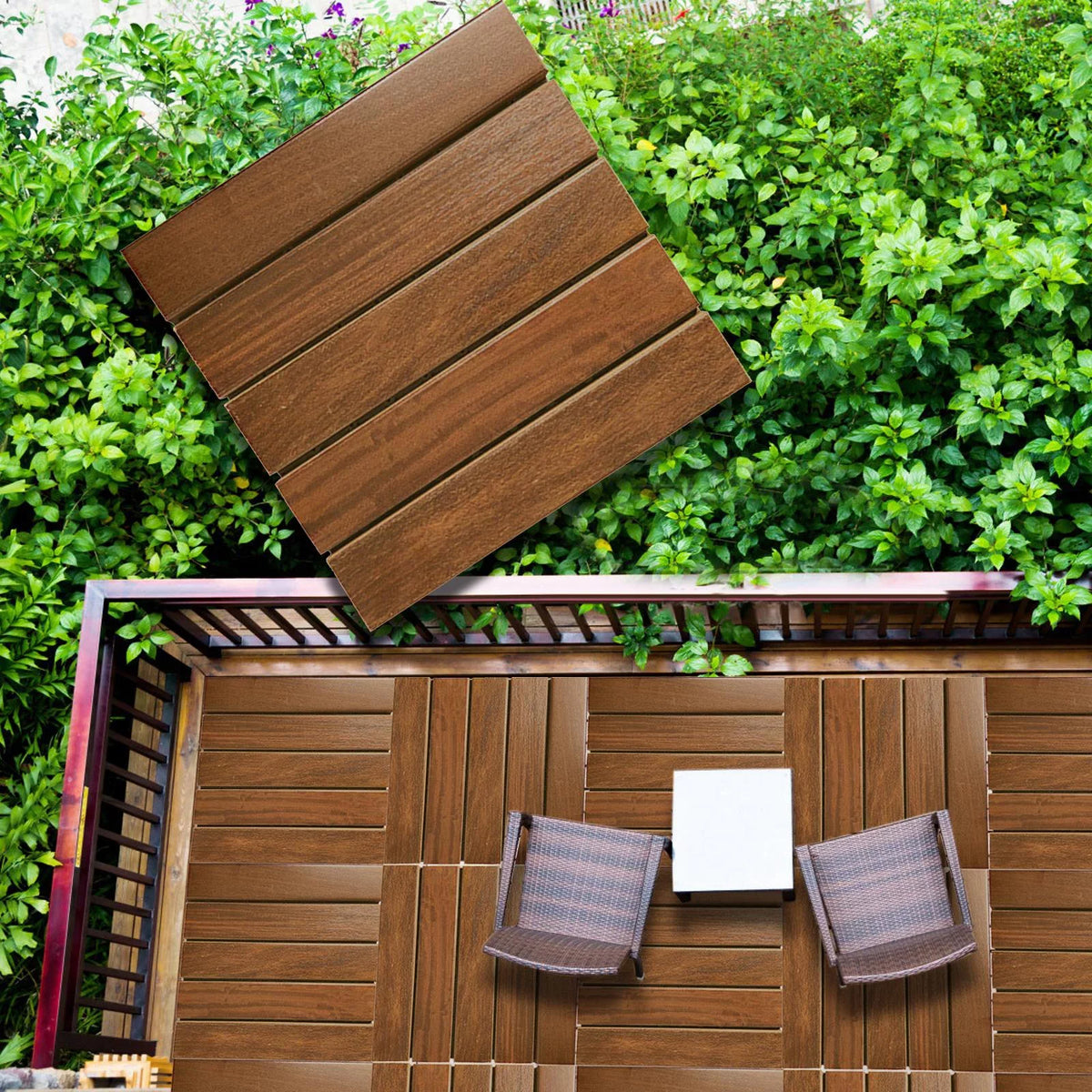 Outside Flooring for Indoor Deck Flooring Walkway Balcony Garden Puzzle Flooring Interlocking Tiles Wooden Balcony Interlocking Outdoor