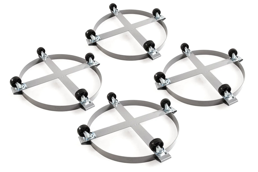 Truck Wheel Heavy Hound Frame Swivel Drum Dollies Casters Hand Pound Dolly Tipping 55 Gallon Auto 1000 Red - 4 Non Duty Steel Capacity