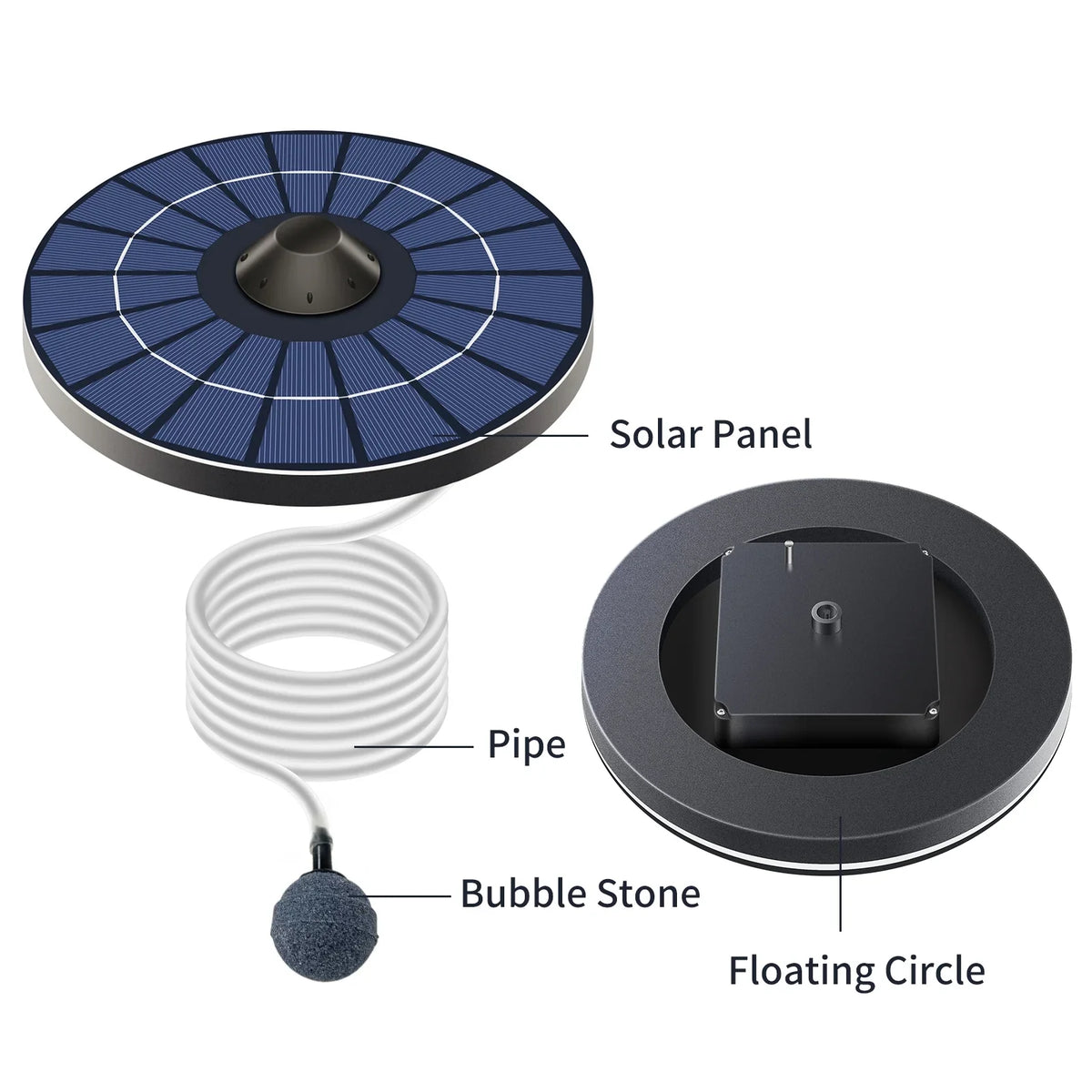 Stone With Pond Air Bubble Pond Aerator Tank Hose Fountain Birdbath for Pond Solar Aerator Pump and Circulation Small Oxygenator Fish