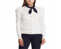Cotton Sweater Women's Scarf White Petite L Lauren Neck Ralph Size