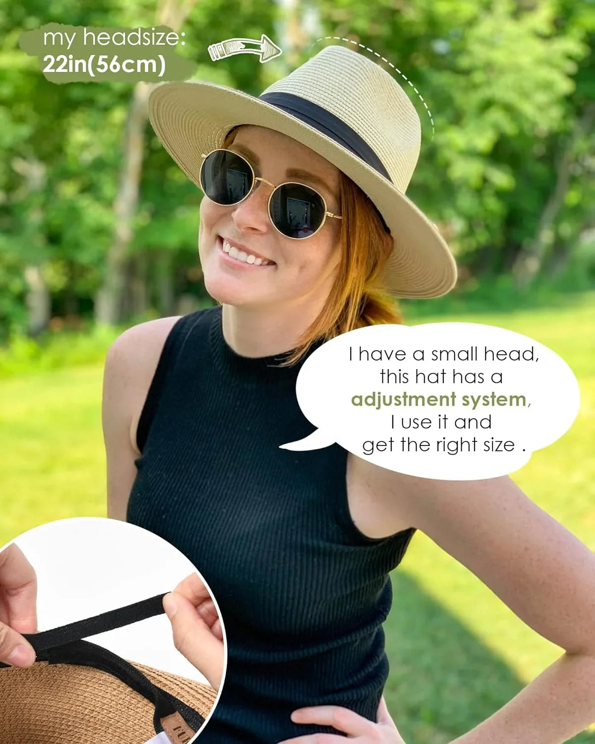 Mens Fedora Straw Wide Women Sun Summer Panama Hat Beach FURTALK Hat Hat for Brim Womens UPF Straw