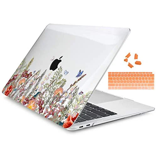 Inch Clear Crystal Dongke MacBook & M1/A2179/A1932, MacBook Touch Retina for Illustration 2020 Display Cover with Release 13 ID Hard Air Air Model: 13" Case - Shell for 2019 A2337 Floral 2018