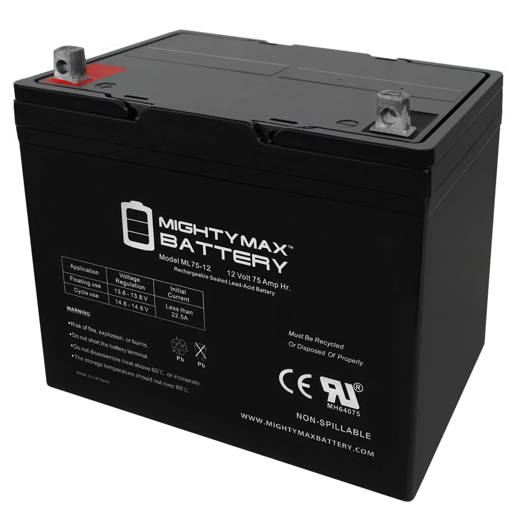 Q6000Z, Quantum Replaces R-4000 ML75-12 12V Battery Pediatric, 75Ah