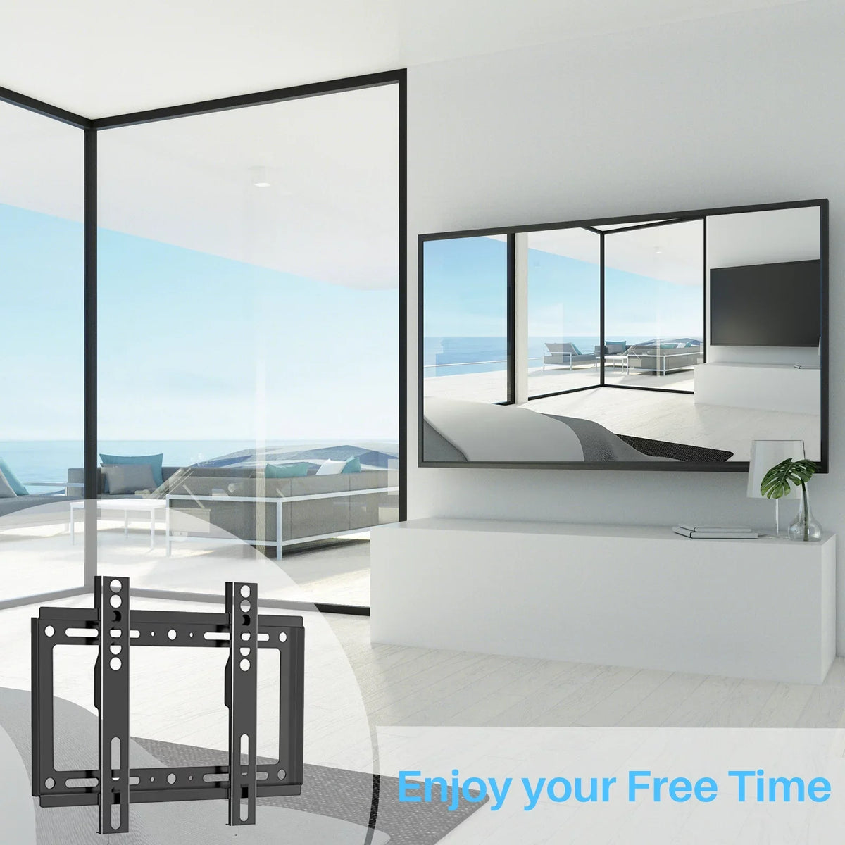 VESA RV Max lbs Screen to OLED Wall LED up Most for LCD Mount Sylvox TV, TV TV 55 14-42 Inch 75x75mm Flat 200x200mm Mount,