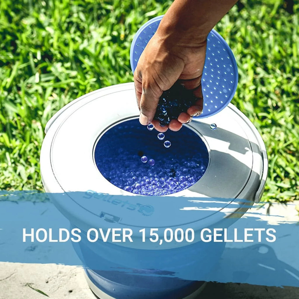 Gellet Blaster Tub, 1.5 15,000+ - Holds Gel Blue, Gallon Gellets Ammo Collapsible