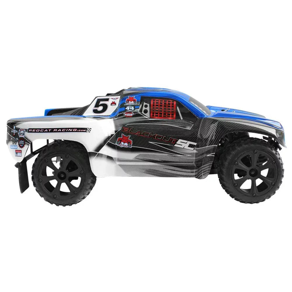 Motor RC Course Redcat Blue Short SC Truck, Racing Brushed Electric Blackout