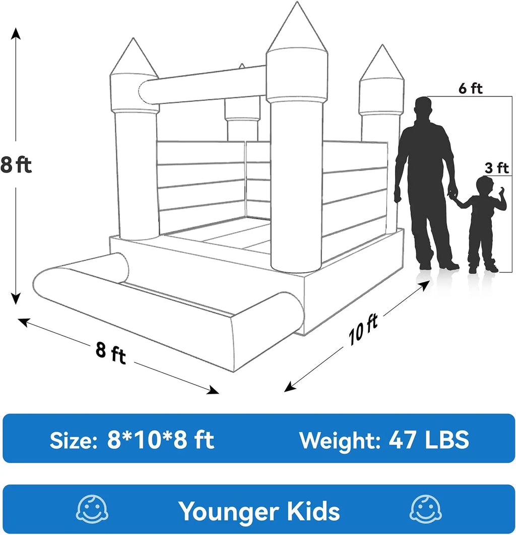 Outdoor & Bounce Jump PVC House Connsann Grade Commericial Blower Pit Castle Party White Indoor Ball with for Kids