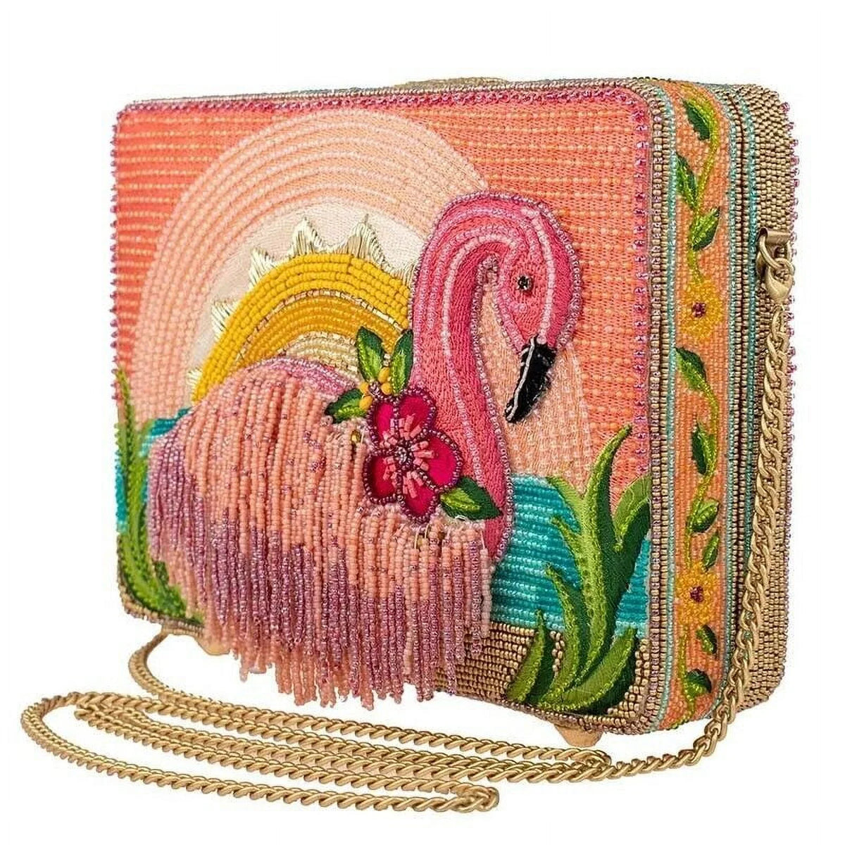 Handbag Bag Frances Multi New Flamingo Mary Crossbody Tropics Beaded Pink