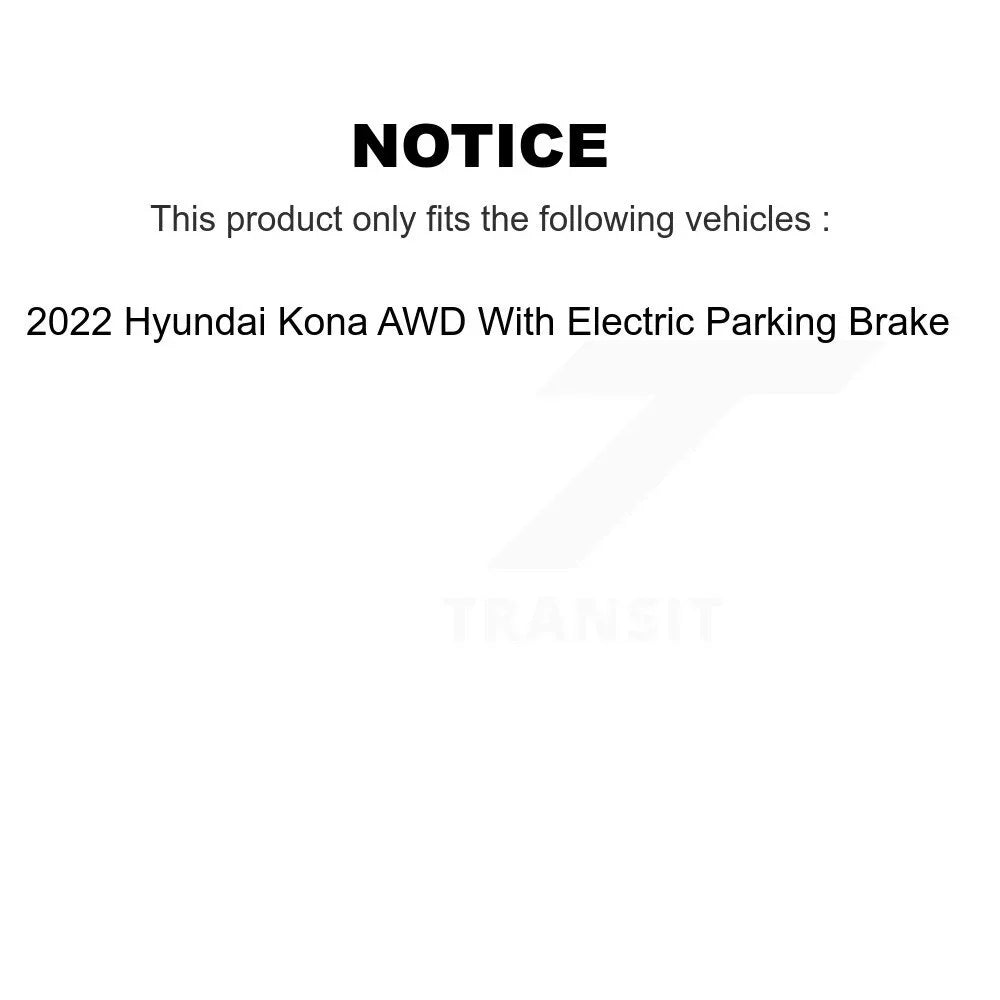 Rear And Hyundai Brake Kona AWD Rotors Parking For K8S-103756 Electric 2022 With Semi-Metallic Kit Pads Front Disc - Transit Auto