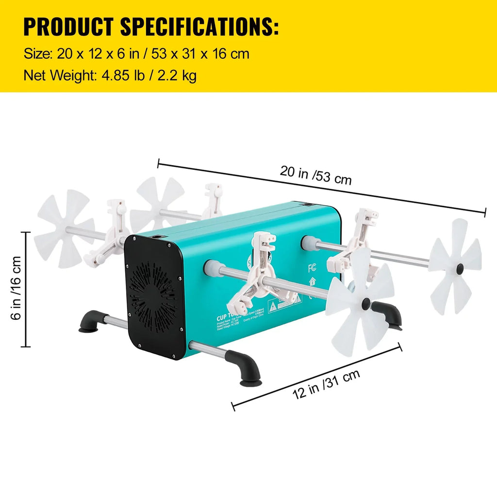 Mute DIY 2 Multiple Switches Spinner 4 Rotator Crafts Tumbler, Speeds Machine BENTISM for Removable Turner Kit Motor, Tumbler Crafts for Independent 4 with Glitter 4 Arms, and Adjustable Epoxy Cup