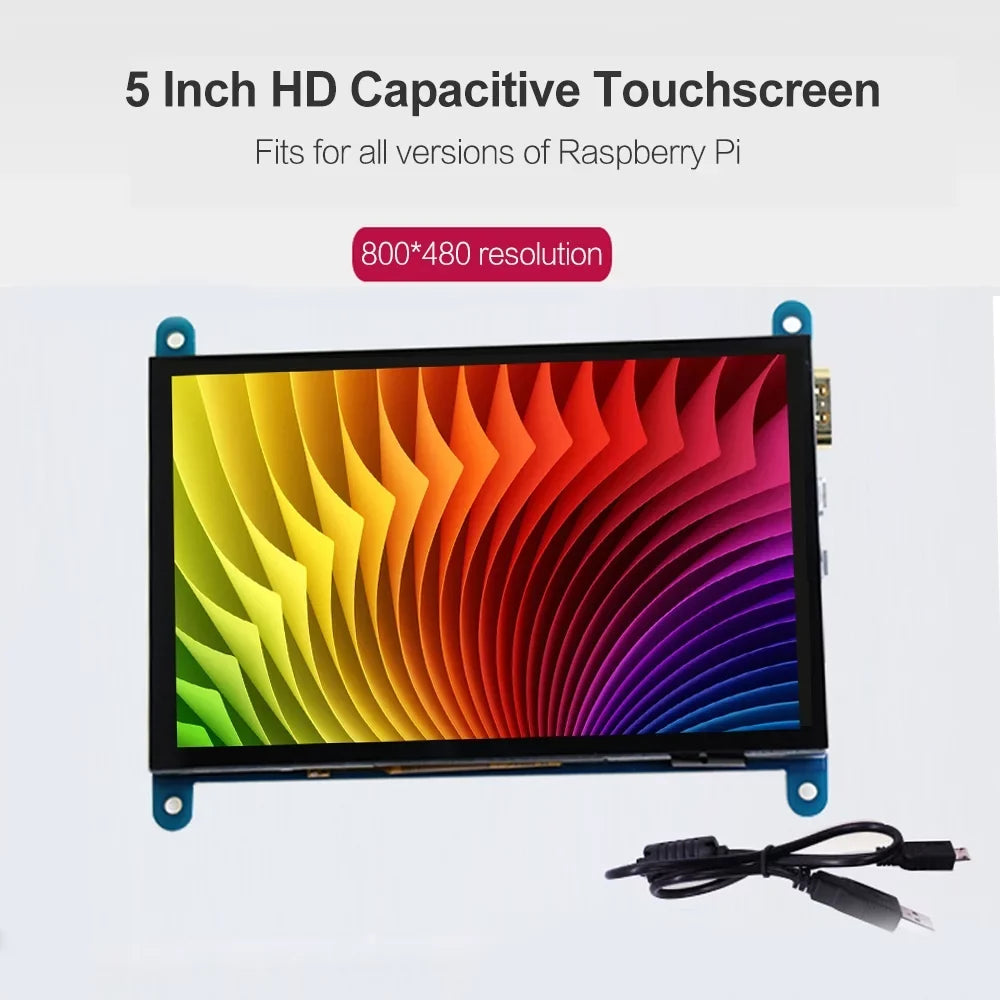 with Resolution Inch 5 Display Portable Interface Compatible Touchscreen Small Pi Raspberry 800*480 Tool Andoer with Capacitive USB