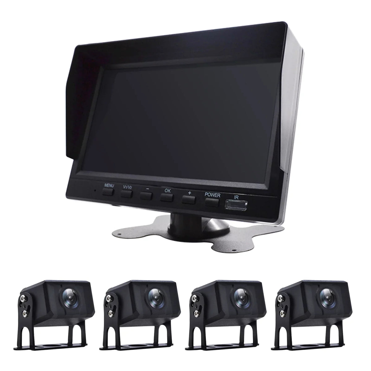 Bus+4 Driving Truck Video DVR Rear Recorder View Backup Monitor 7" RV Camera for