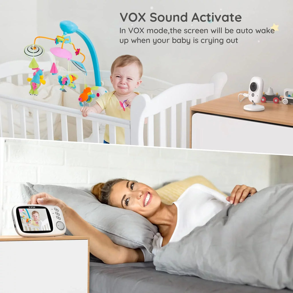 Baby and Baby HD Vision, BOIFUN VOX WiFi, Audio, Mode, Two-Way Camera Monitor Camera No 3.2'' Screen, Night Audio, with