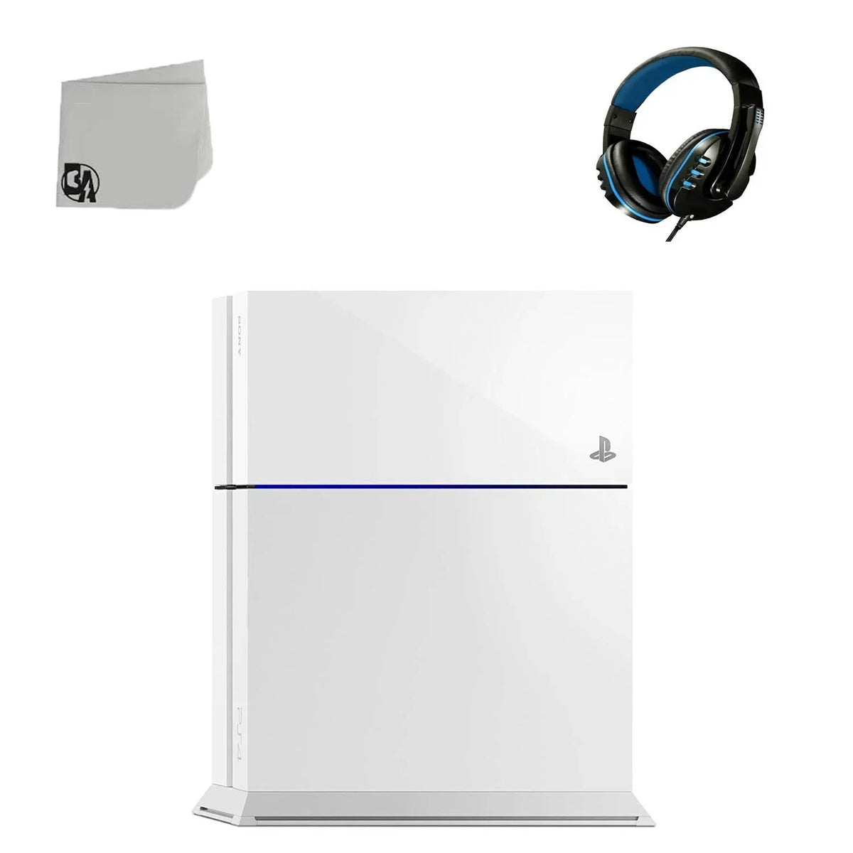 PlayStation Only 4 White Gaming Bundle with Used 500GB Gaming Sony Console Set AXTION BOLT Head