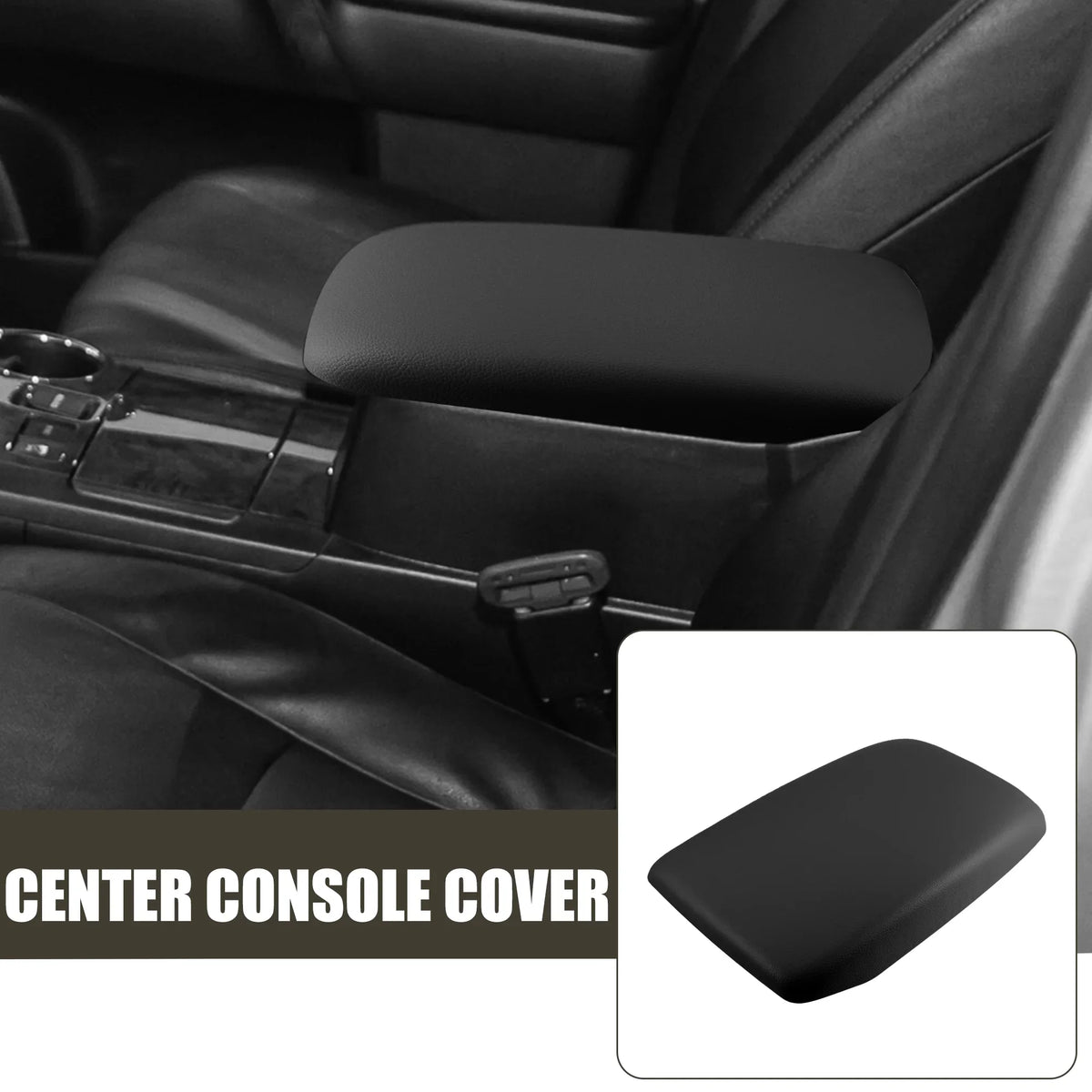 Car for Box Black Seat Highlander Cover Protector 2009-2014 Center Armrest Console Toyota Faux Leather