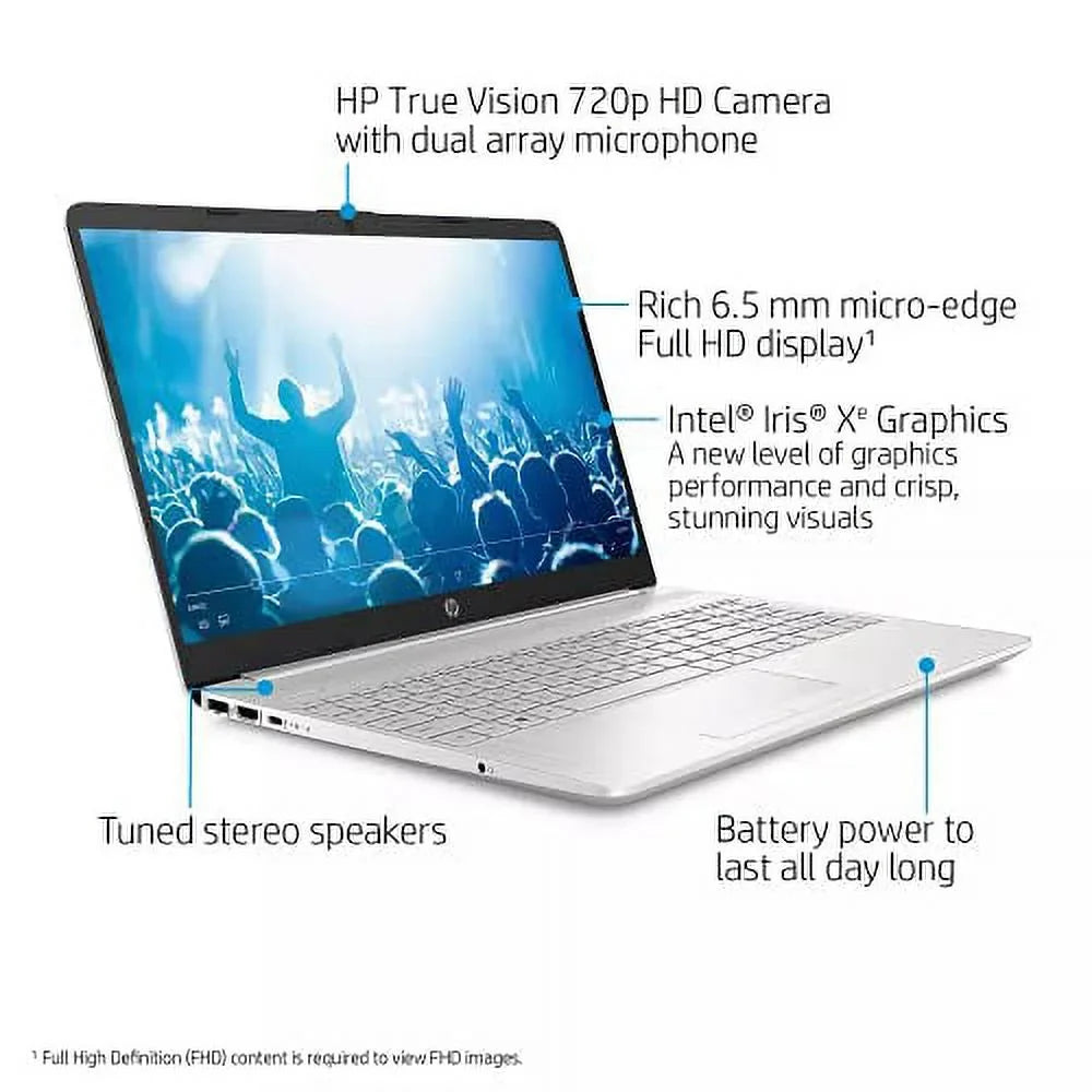 256GB Intel Backlit Iris USB-C SSD Windows HDMI Graphics RJ45 BT NVMe 15.6" Xe Accessories Webcam WiFi 10 w/RE Touchscreen Silver PC Pro Laptop AC 2022 8GB Keyboard HD i5-1135G7 DDR4 HP 4-Core