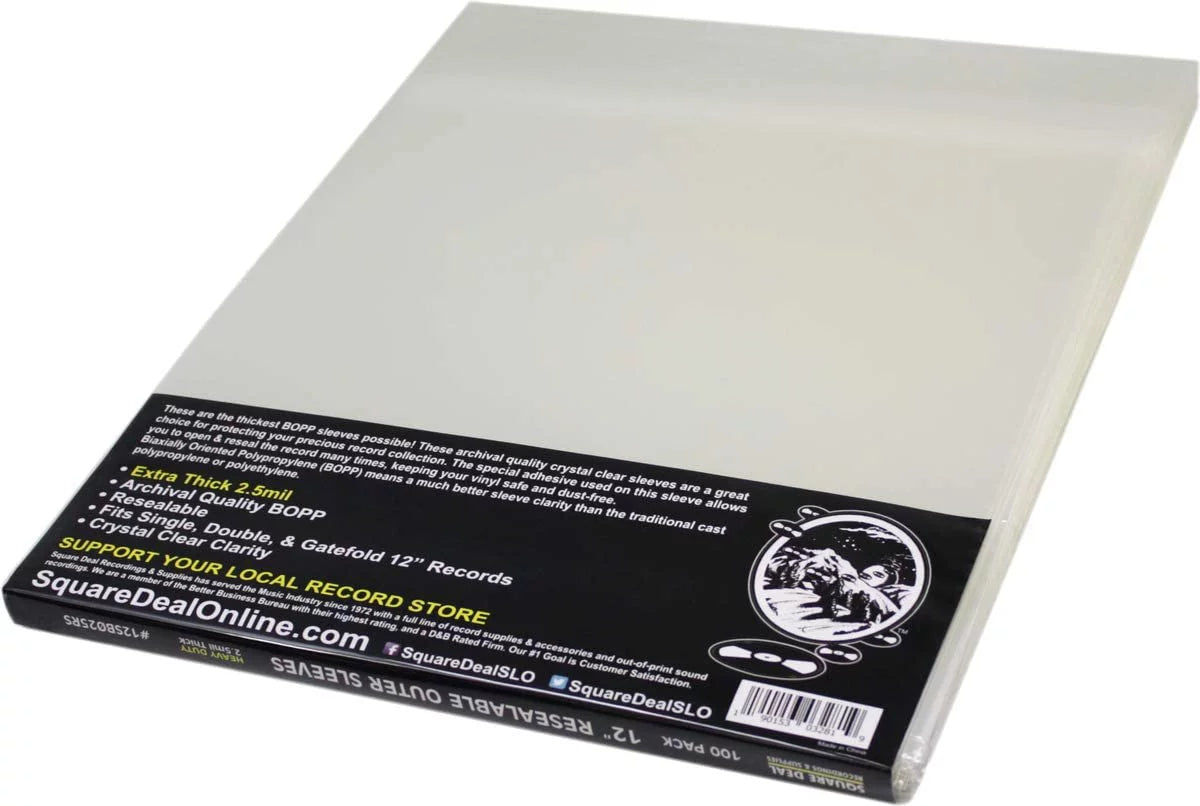mil - Premium Sleeves #12SB025RS (1000) Archival Vinyl 12 Record Clear, Super Outer Thick 2.5 Quality Extra Thick - - Resealable