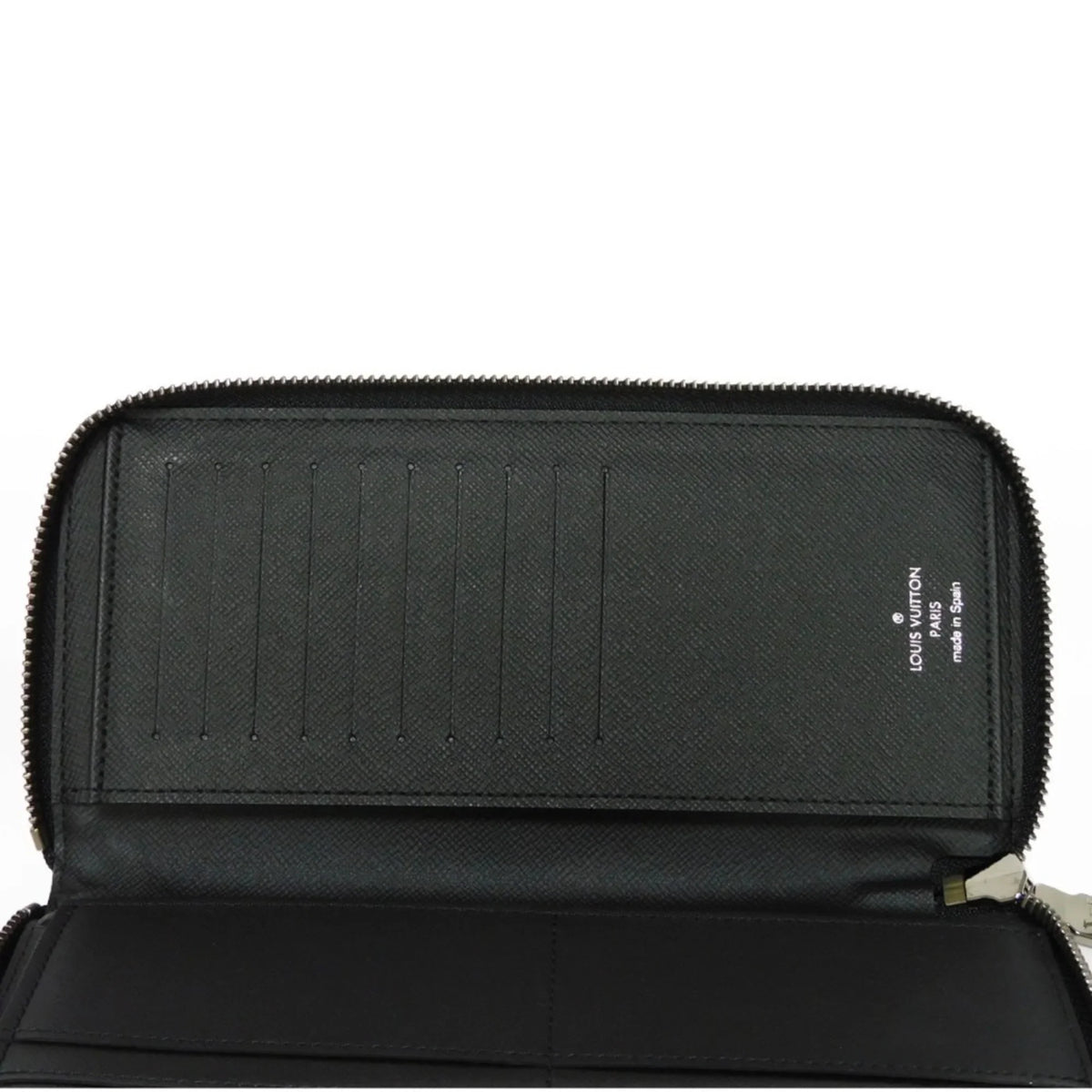 Monogram Billfold Round Men's LV Zipper Logo (Good) VUITTON Eclipse LOUIS Pre-Owned Noir Long Zippy Vertical Wallet M62295