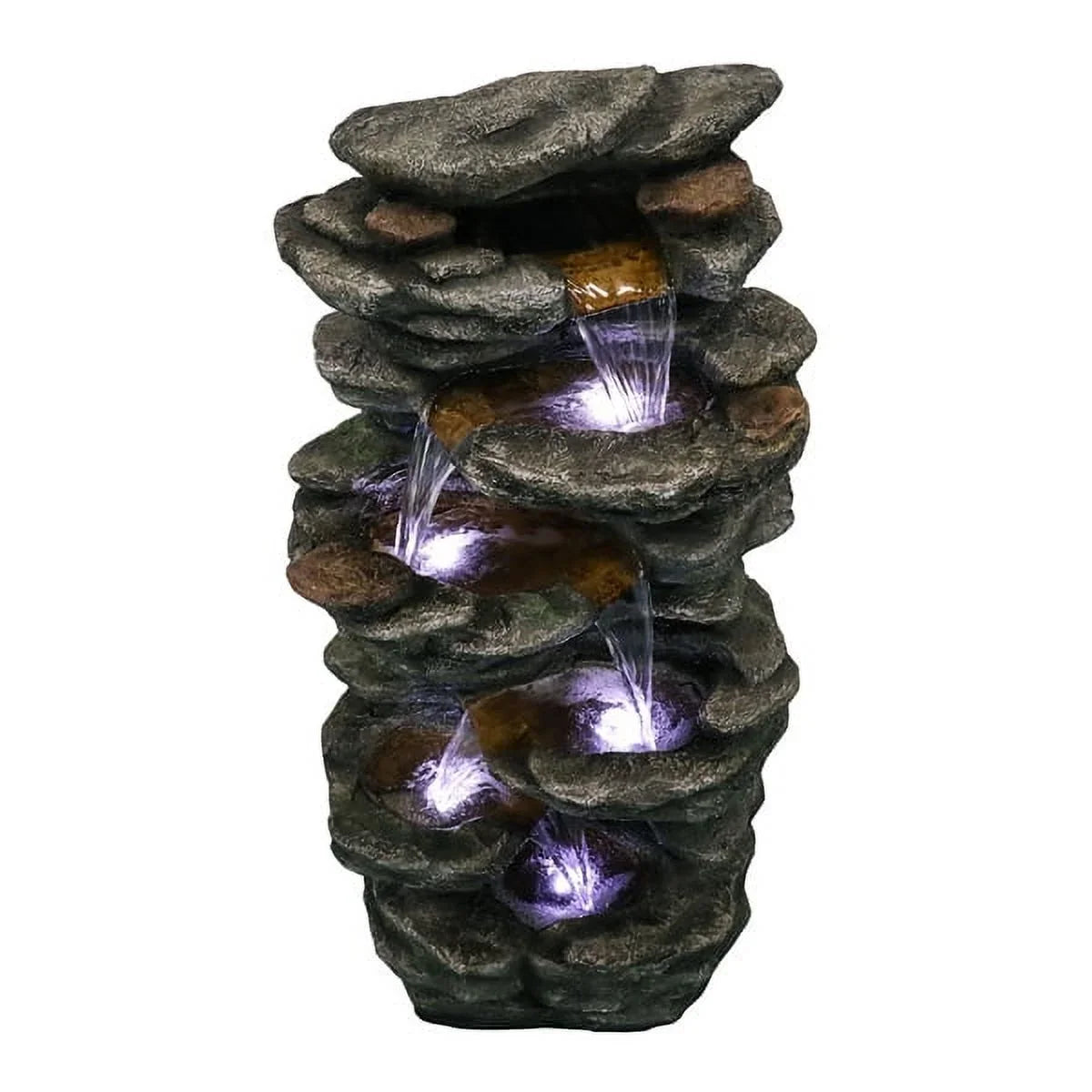 Tranquility with High LED Home Cascading Outdoor Decor Soothing Yard Lights, Fithood Rocks Garden, 40inches for Waterfall