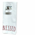 Holiday White Set Christmas Kitchen Towels of LL Red lettering Rae BLESSED 2 Dunn