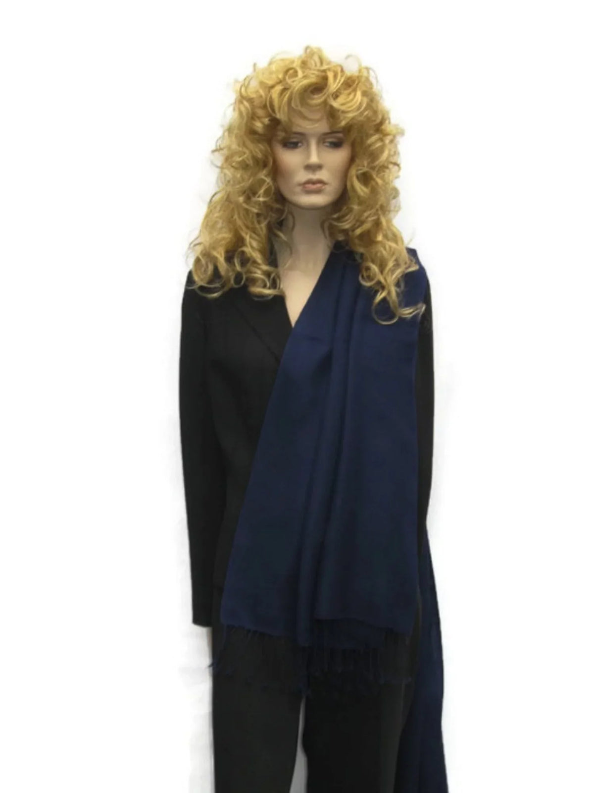 Shawl/Cashmere/Cashmere Scarf/Scarves/Shawl/Shawls/Stole/Wrap/Pashmina Navy) (Inky Scarf/Wool/Silk Scarf/Pashmina