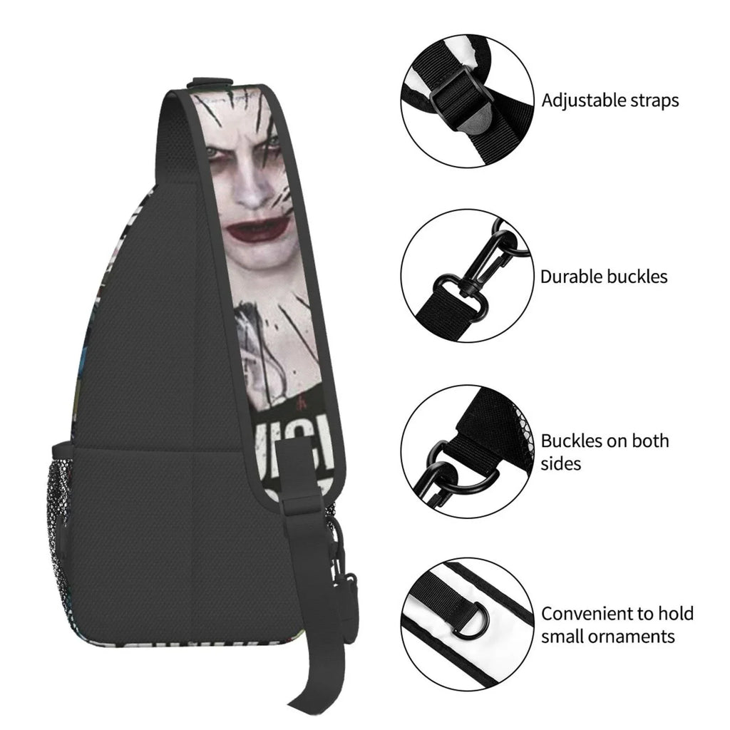 Teen Sling Travel Bag Suicide Adults Squad Chest Daypack Joker Backpack Bags Diagonally Crossbody Men Women For