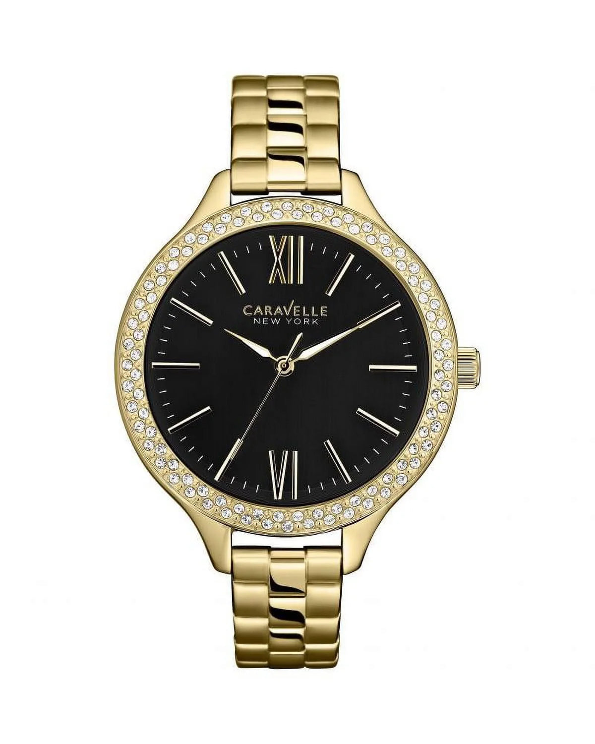 44L126 York Glitz Ladies Caravelle Watch New Gold-Tone