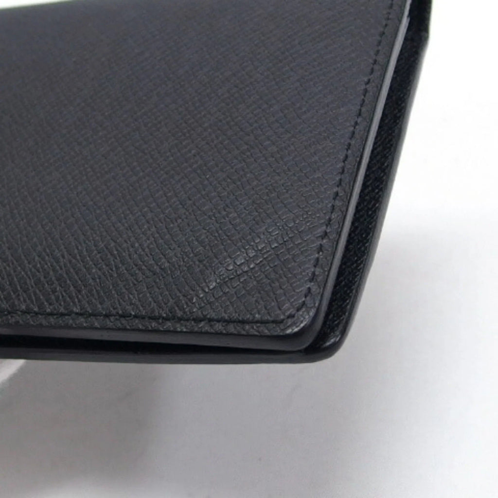 Vuitton (Good) Taiga Long Black Billfold Wallet Louis Pre-Owned Bifold