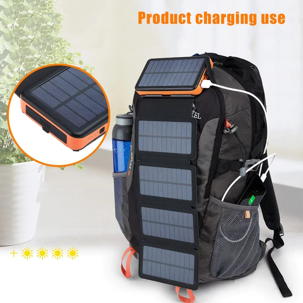 Outdoor Power USB Pack Tablets Bank, Battery for Phones, Portable Charge Charger 26000mAh, Fast Solar