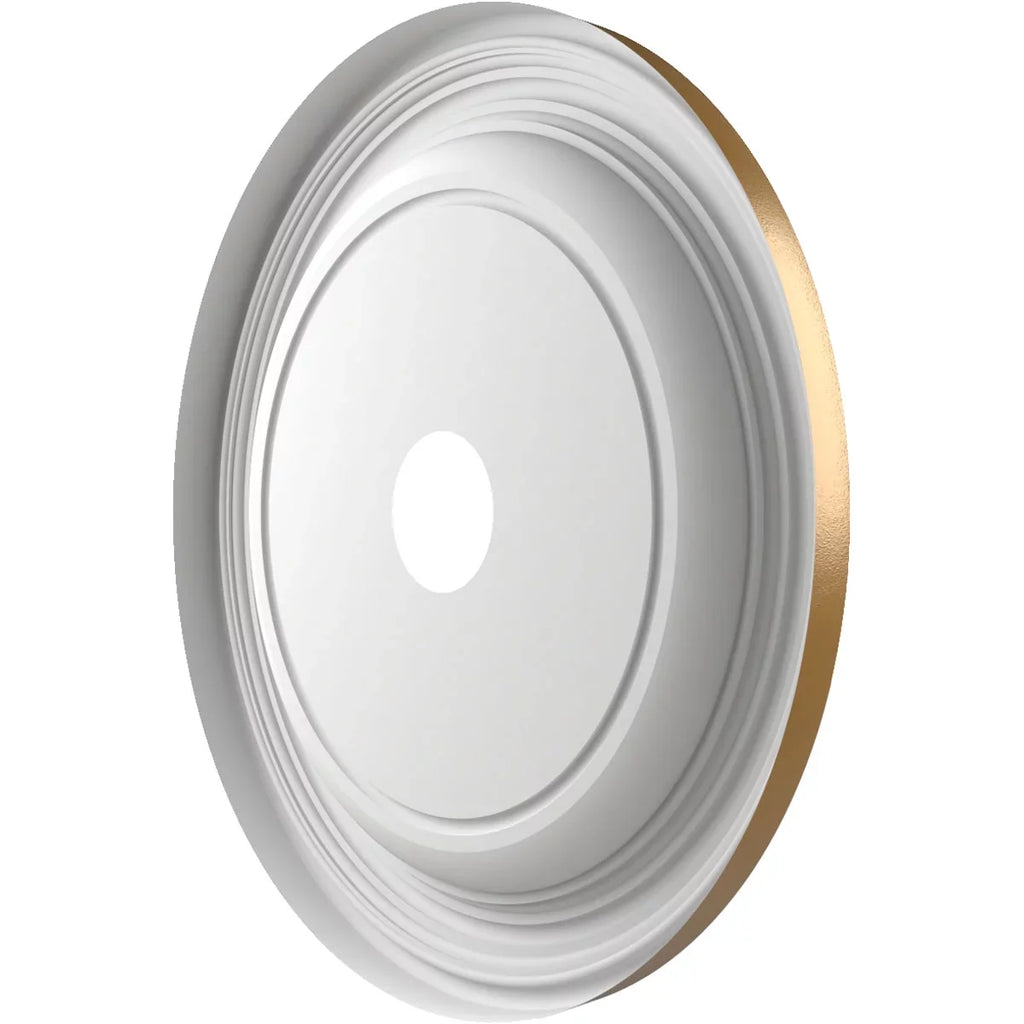 22"OD x PVC 1/2"), 3 up Traditional Canopies (Fits Ekena 1/2"P x 13 Ceiling Thermoformed Medallion 1/2"ID Gold 1 to Metallic Rush Millwork
