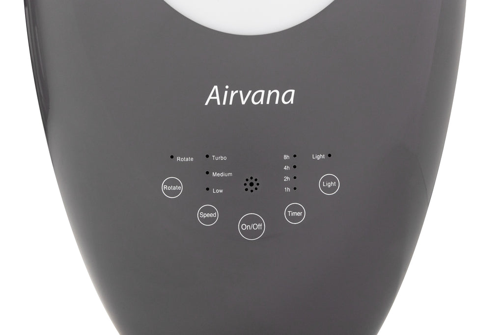 Fan with AV1700FAN- Filter Airvana Remote and Gray Vortex Bladeless